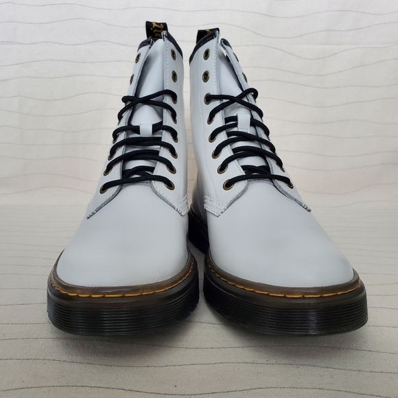 NEW Dr Martens Womens Zavala T Lamper Combat Boots Leather White Size 10 - Picture 4 of 10